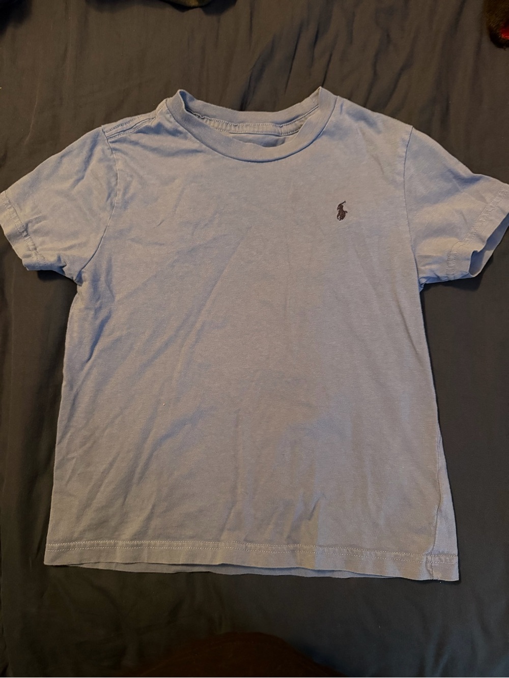 Boys polo by Ralph Lauren Light Blue Short Sleeve Tee with Navy Pony
